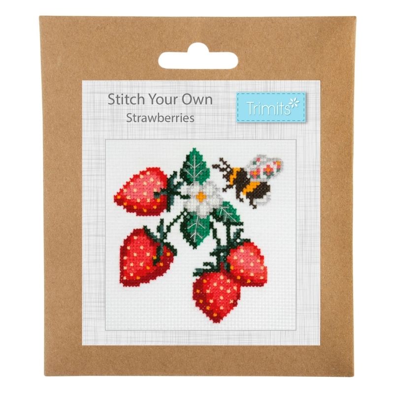 Cross Stitch Kit - Bee Strawberries