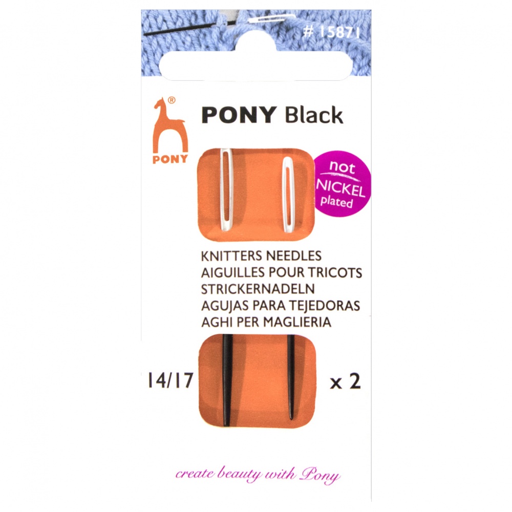PONY Knitters Needles Black & White Size 14 &17