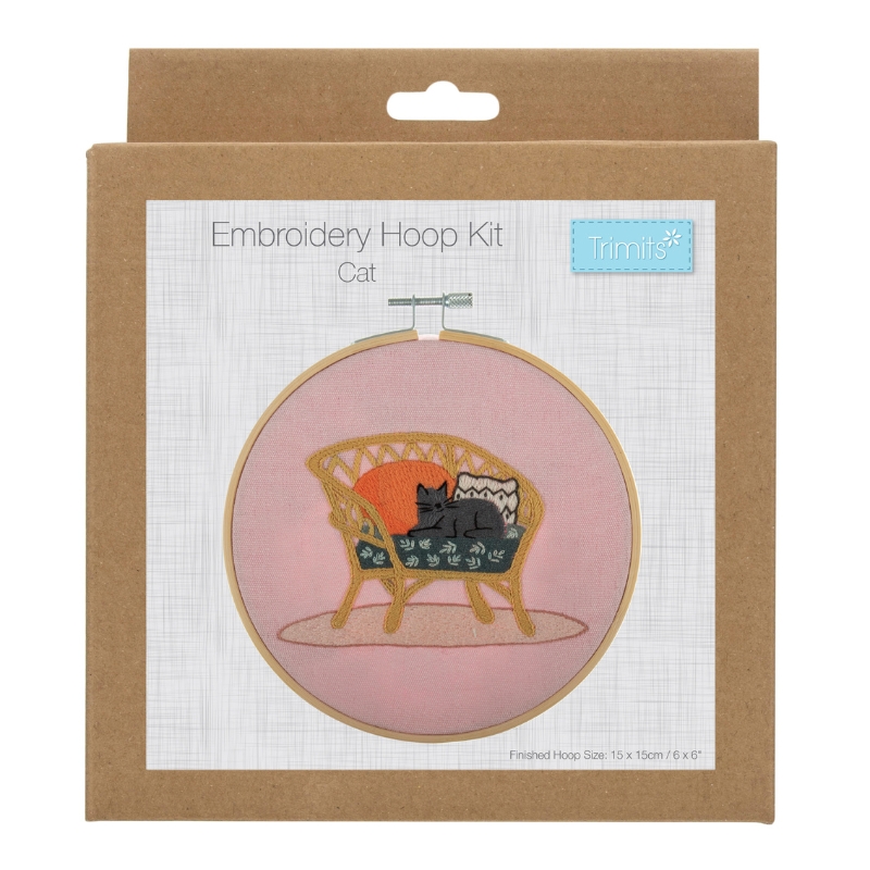 Embroidery Kit with Hoop - Cat