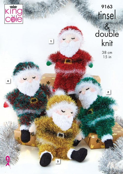 King Cole Tinsel Santa Knitting Pattern 9163