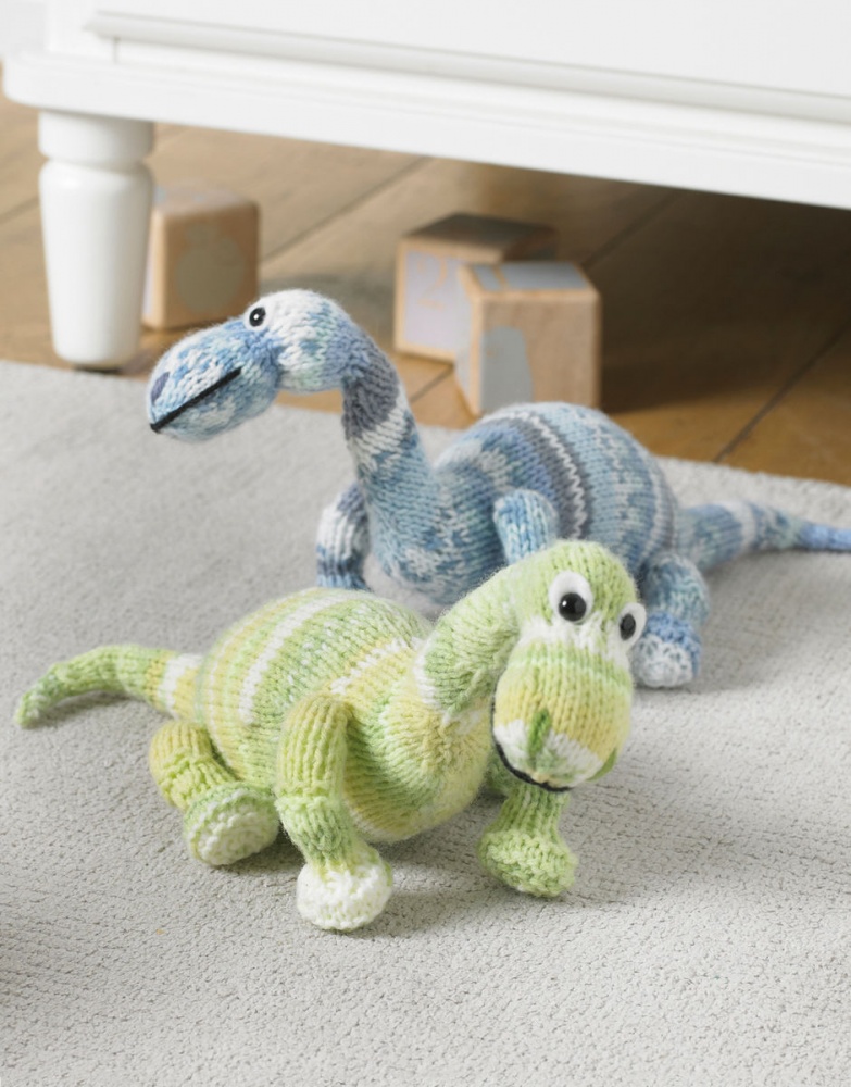 Knitting Pattern Baby Dinosaur Toy In Snuggly Crofter DK
