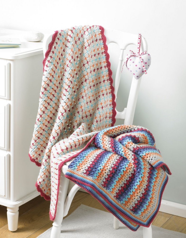 Crochet Pattern Baby Blanket or Afghans In Snuggly DK