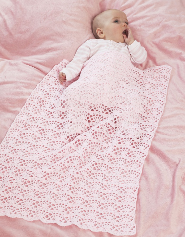 Crochet Pattern Baby Blanket, Afgans & a Shawl In Snuggly 4 Ply