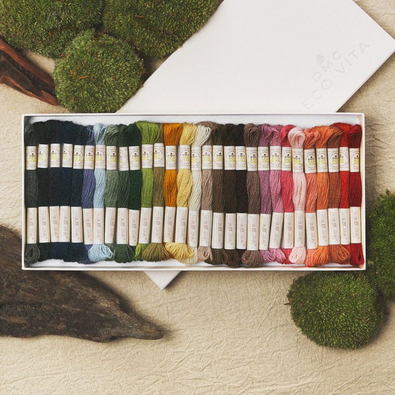 DMC  Collectors Box 30 Shades Eco Vita Naturally Dyed Organic Wool Thread